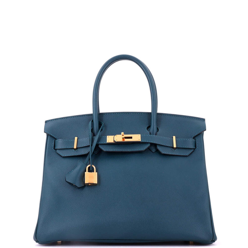 Hermes Birkin 30 Blue Epsom with Gold Hardware